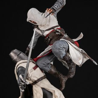 Una búsqueda para asesinar a nueve cruzados termina aquí y ahora con nuestro segundo diorama de Assassin's Creed La caza de los nueve presenta una pose dinámica trepidante, representada con el detalle y la precisión que esperas de los coleccionables de Pu