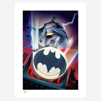 Sideshow Art Prints presenta Batman The Animated Series 30th Anniversary Fine Art Print, una impresión artística de DC Comics del artista Orlando Arocena que celebra un hito importante para esta serie de dibujos animados favorita de los fans.
