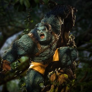 Iron Studios presenta con orgullo la estatua “IRON Studios: Marvel Comics X Men - Beast Legacy Replica Escala 1:4”, con dos cabezas intercambiables, una con su semblante serio y otra expresando su furia con la boca abierta, mostrando sus colmillos. 