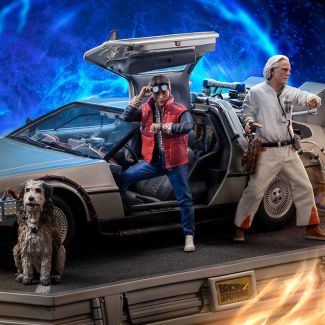  DeLorean Deluxe -  Volver al Futuro Estatua Escala 1:10 por Iron Studios 