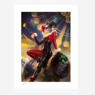 Sideshow Art Prints presenta Harley Quinn y The Joker Fine Art Print, una impresión artística de DC Comics con licencia oficial  del artista Heonhwa Choe, también conocido como Kilart.