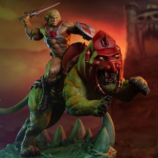 Sideshow y Tweeterhead  presentan He-Man y Battle Cat Classic Deluxe Maquette, la adición más heroica a tus coleccionables de Masters of the Universe .