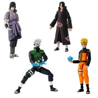Paquete Naruto, Itachi, Kakashi, & Sasuke de Bandai Anime Heroes