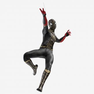 Sidehow y Hot Toys están encantados de presentar a Spider-Man y su nuevo traje negro y dorado, uno de los nuevos trajes que se verán en la película, como figura coleccionable de escala 1:6 antes del lanzamiento. de Spider-Man: No Way Home .