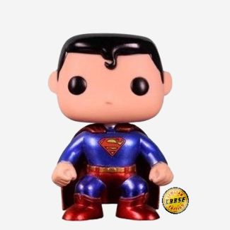 Si eres fan de DC Super Heroes no te puedes perder para tu colección este original Funko POP de Superman en su version Chase con su pintura metalica reluciente.
