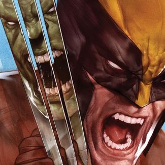 Inspirada en el debut inicial de The Wolverine en la portada de Incredible Hulk número 181 de Marvel Comics , esta fantástica variante de edición limitada captura el mismo choque de titanes con Wolverine (en su traje original) frente a Hulk en toda su fer