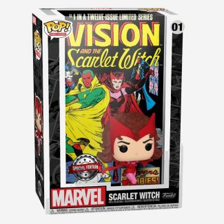 Ponemos a tu alcance gracias a Funko y nuestros amigos de Marvel Comics este increíble modelo Pop Comic Cover de Bruja Escarlata con el diseño inspirado en la portada de Comic numero 1 de Vision and the Scarlet Witch de 1985.
