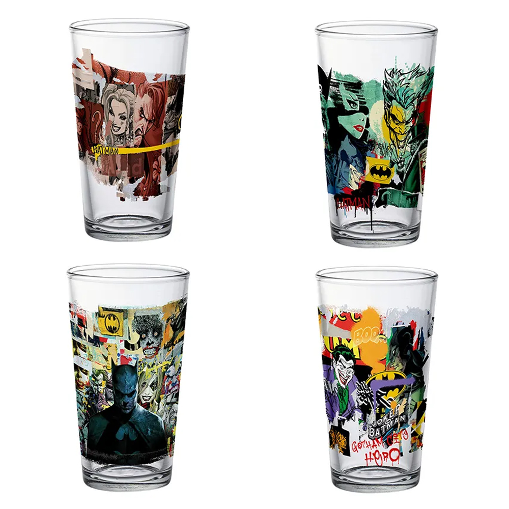 Batman Comics Collage - Batman DC Comics Vasos De Vidrio 4 Pack Por Geek  Industry Tooys :: Coleccionables e Infantiles